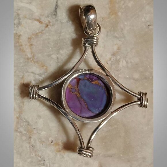AUTHENTIC Mohave Purple Turquoise sterling silver pendant SJ808-01 - Picture 6 of 7